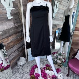 Eliza J. Midi Spaghetti Strap Little Black Dress with Bow Detail💗👗